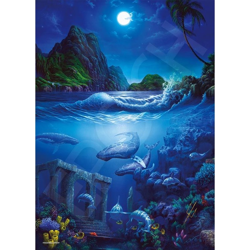 Epoch 07-728s Jigsaw Puzzle Atlantis Revisited David Miller (Glow in the Dark) (500 Pieces)
