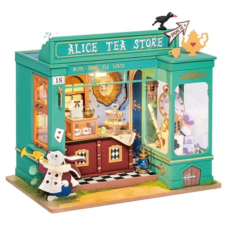 ROBOTIME DIY Miniature House – Alice’s Tea Store (136 Pieces)
