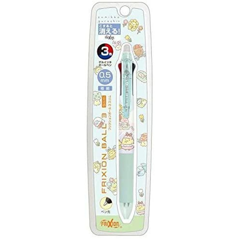 San-x Sumikko Gurashi Friction Ballpoint Pen Slim 3 Color 0.5mm (Green)