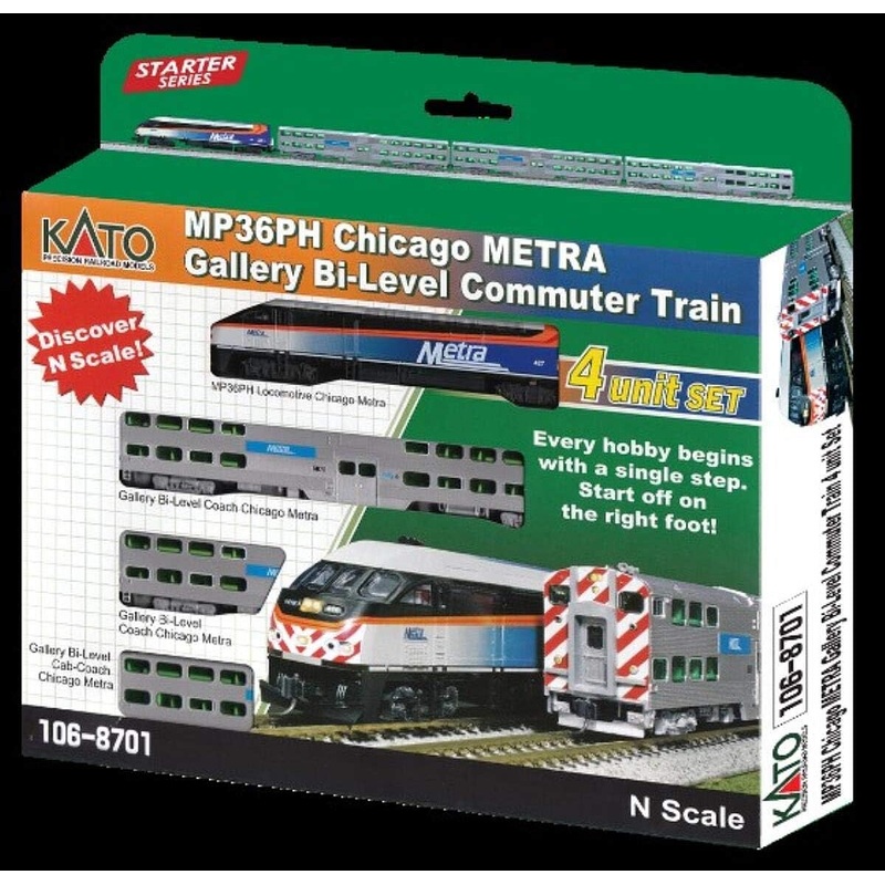Chicago Metra Bi-Level Commuter Train-Only Set – N-Scale