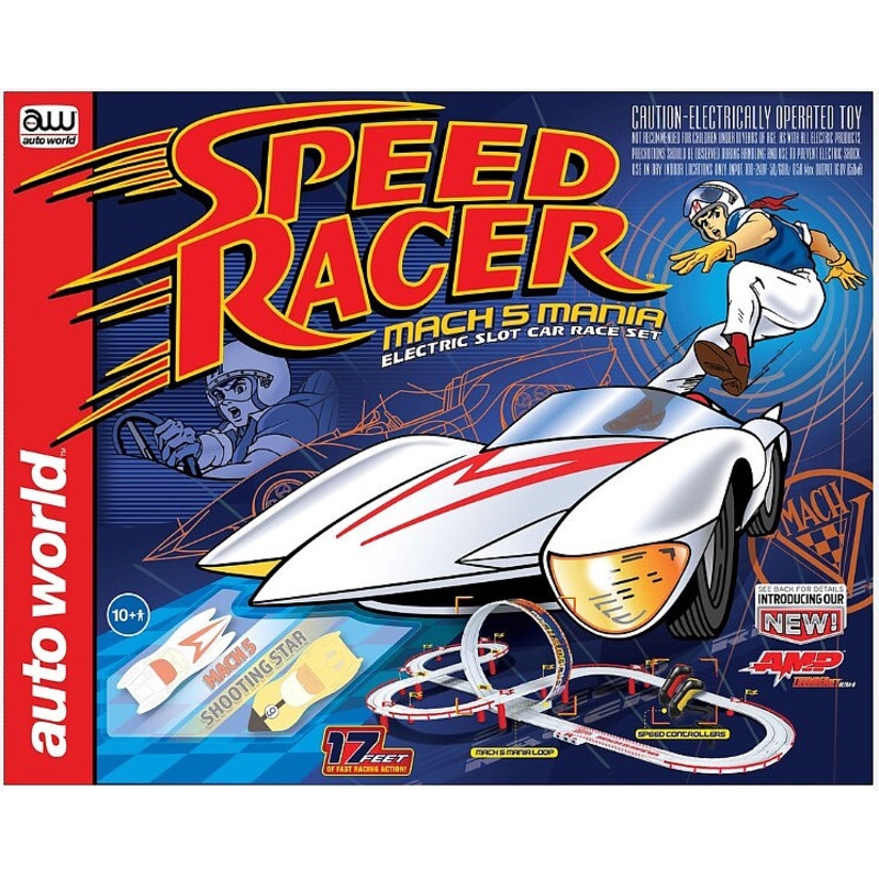 HO Speed Racer Mach 5 Mania 19′ Slot Car Racing Set