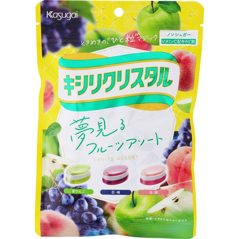 Kasugai Seika  Crystal Fruit Assorted Throat Candy 67G
