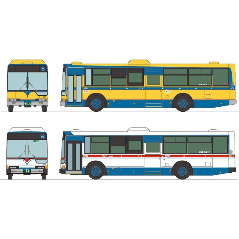 Tomytec Bus Collection Funabashi Shinkeisei Bus Retro Color 2 Bus Set (N scale)