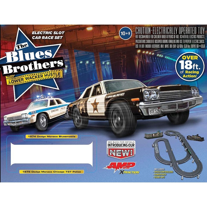 HO Blues Brothers Lower Wacker Hustle 18′ Slot Car Racing Set