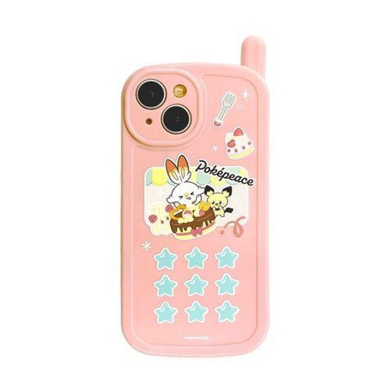Pokemon Center Original Retro-Style Phone Case for iPhone 14/15 Pichu Scorbunny Alcremie