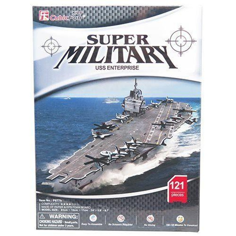 P677h Heart Art Collection Jigsaw Puzzle 3D Craft Model U.S. Navy Aircraft Carrier USS Enterprise (120 Pieces)