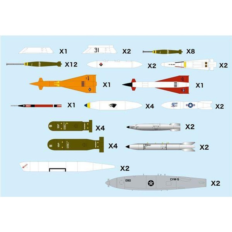 Platz 1/144 Aircraft Armament Series Modern Aircraft Weapon Set 3 Special Equipment ’50s Plastic Model