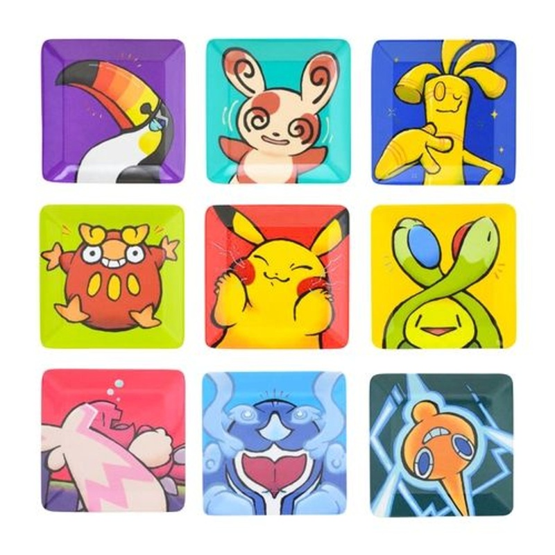 Pokemon Center Original Square Melamine Plate Collection (What’s your charm point?) (Complete BOX)