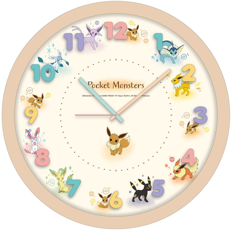 T’s Factory Pokemon Center Wall Clock Eevee Friends