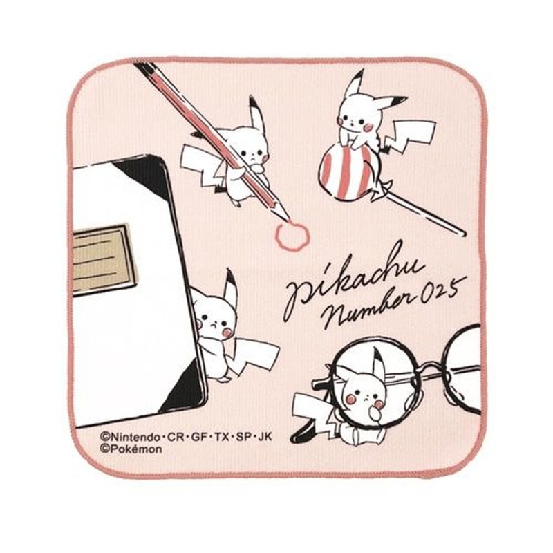 Pokemon Center Microfiber Handkerchief Number025 Pikachu w/Desk