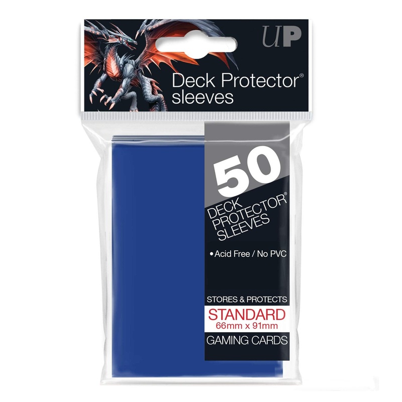 Ultra Pro Blue Standard Size Solid Deck Protector Hard Sleeves Pack of 50 [91 x 66mm]
