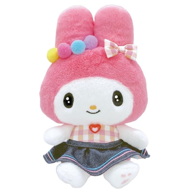Nakajima Sanrio Plush Toy S Gingham Denim My Melody