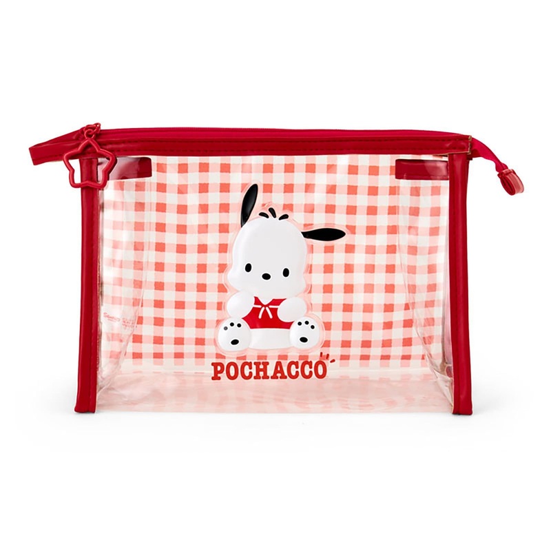 Sanrio Pochacco Clear Pouch Transparent PVC, Steel Zipper Closure Recommended Age: 3 Years and Older
