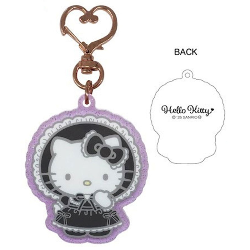 TCP Hello Kitty In Lolita Fashion Glitter Acrylic Keychain (Black)
