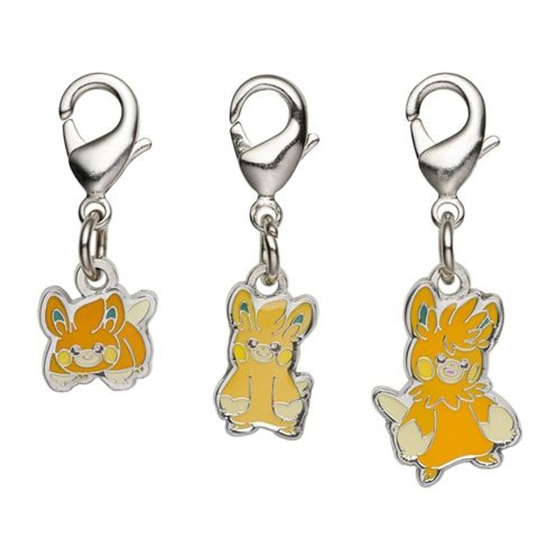 Pokemon Center Original Nationwide Pokedex Metal Charm Set / Pawmi Pawmo Pawmot (921, 922, 923)