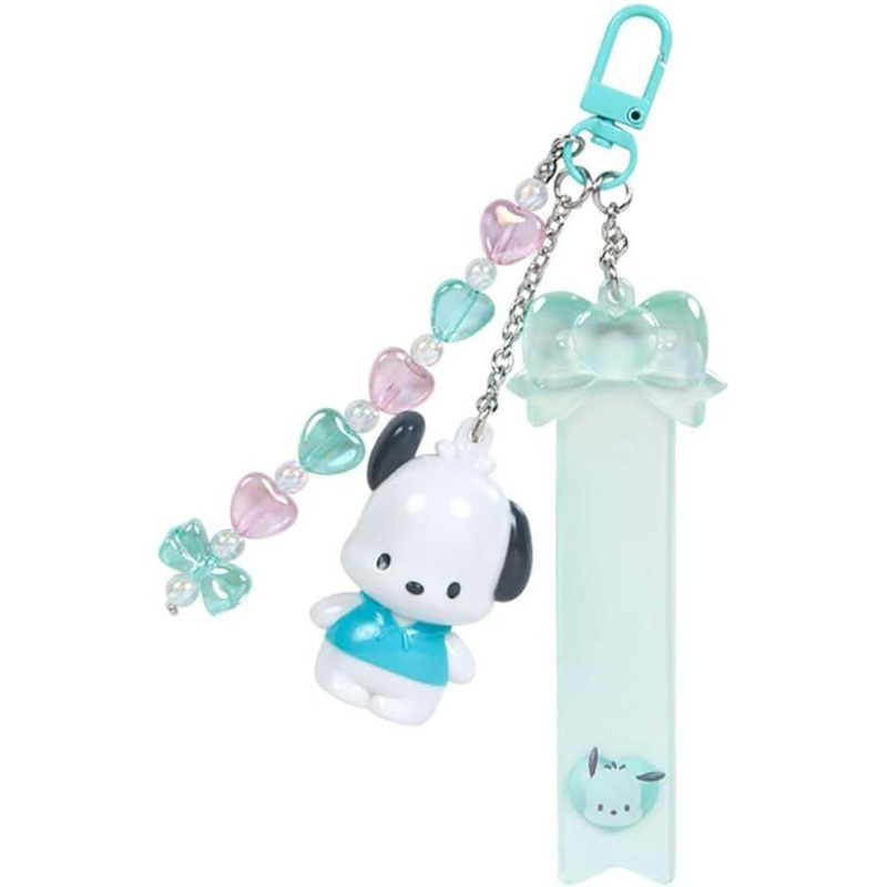 Sanrio Keychain Pochacco Ribbon Design (Clear and Puffy 3D)