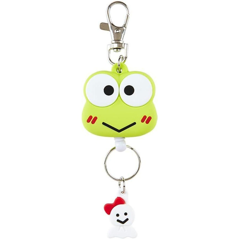 Sanrio Reel Keychain Kero Kero Keroppi Face Design