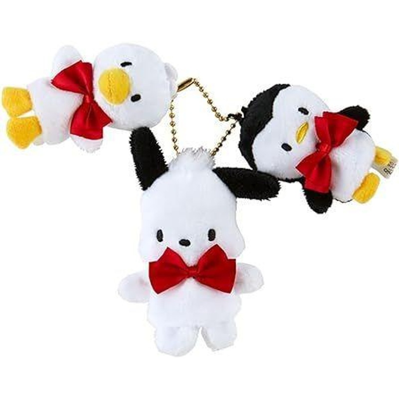 Sanrio Finger Puppet Mascot Pochacco (35th Anniversary Red Ribbon)