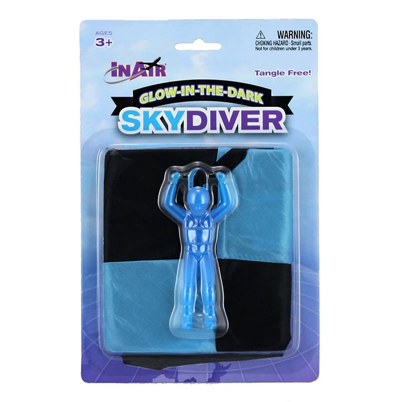 Toy Glow-in-the Dark Skydiver w/Parachute