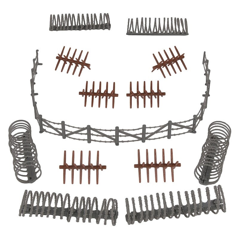 54mm Barbed Wire Accessories Set (18pcs) (Bagged) (BMC Toys)