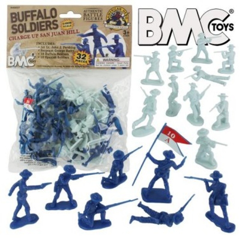 54mm San Juan Hill Buffalo Soldiers Figure Playset (32pcs) (Bagged) (BMC Toys)