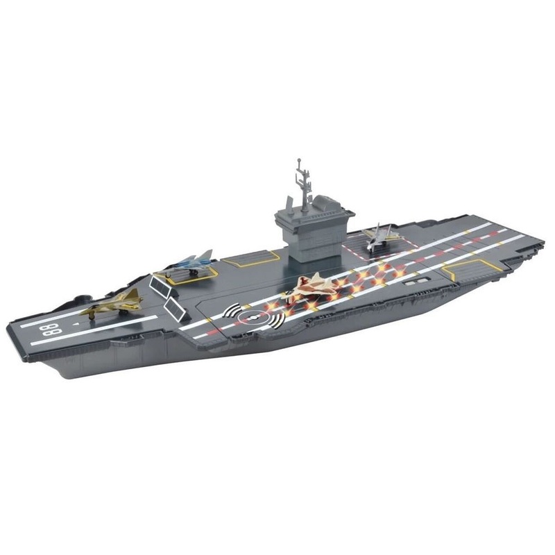 Giant 31” Aircraft Carrier Playset (Plastic w/Die Cast Acc., Lights, Sound)