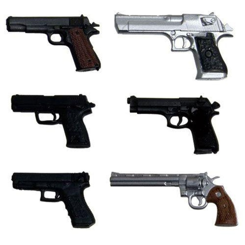 Platz 1/12 Realistic Weapon Series Realistic Handgun (6 Types) Plastic Model