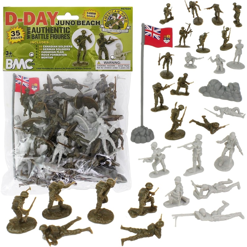 54mm D-Day Juno Beach German & Canadian Figure Playset (33pcs) (Bagged) (BMC Toys)