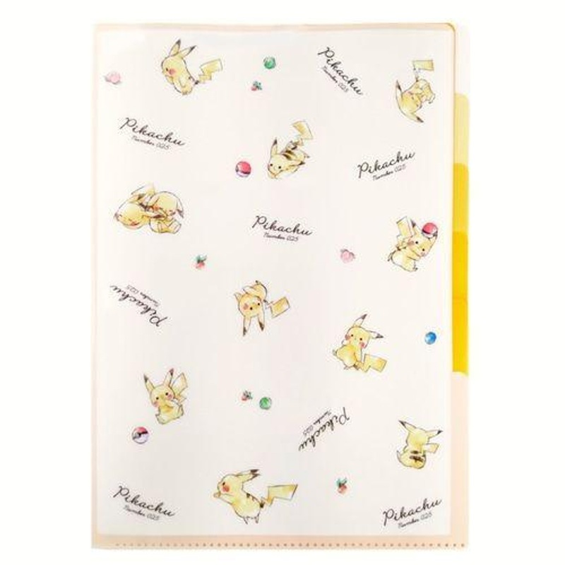 Pokemon Center Original Clear Index File Pikachu “Pikachu number025” Yellow