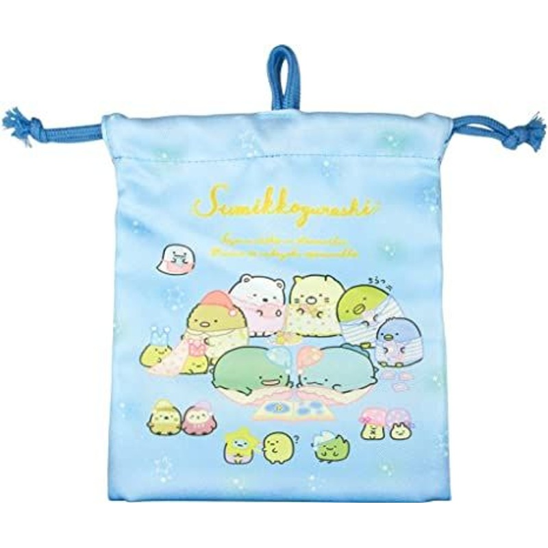 T’s Factory Sumikko Gurashi Drawstring Bag with Inner Pocket Sleepover Party
