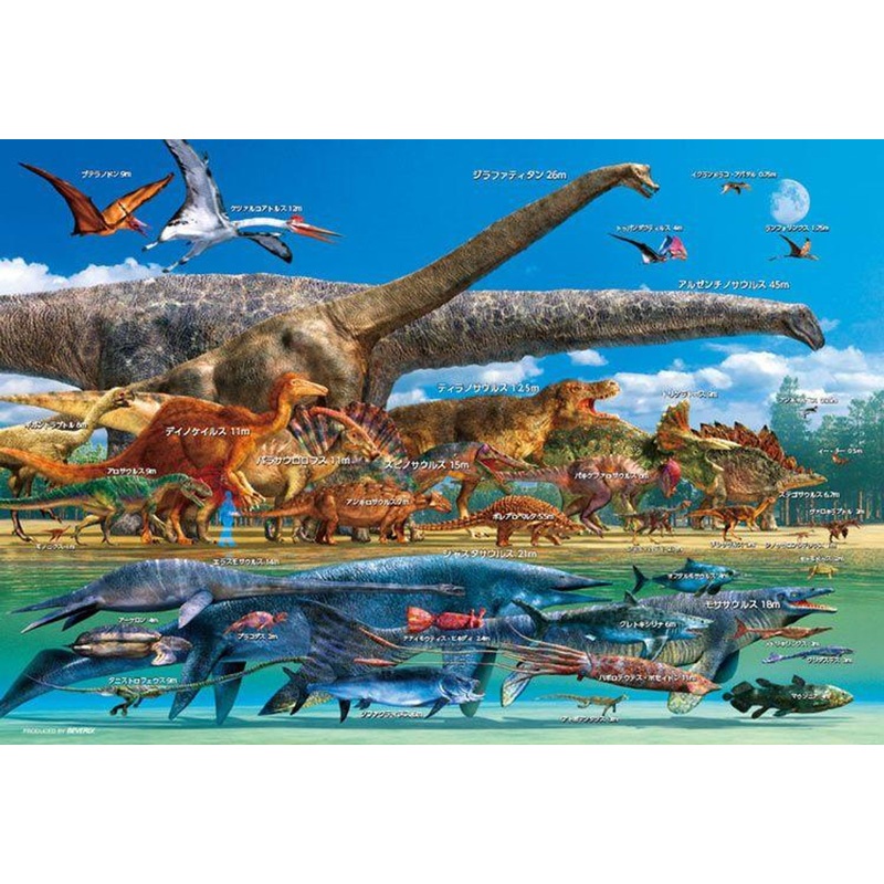 Beverly 40-021 Jigsaw Puzzle Dinosaur Size Comparison (40 Pieces) Child Puzzle