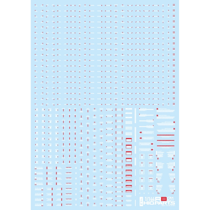 HiQparts 1/144 RB01 Caution Decals White/Red