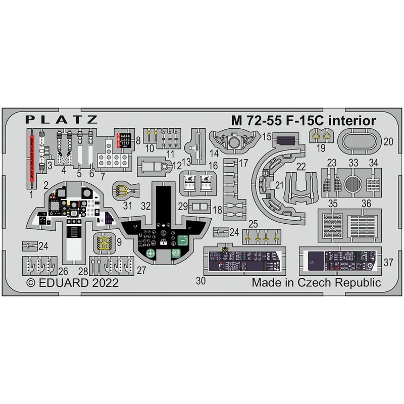 Platz 1/72 F-15C Eagle Photo-etched Parts (Cockpit)