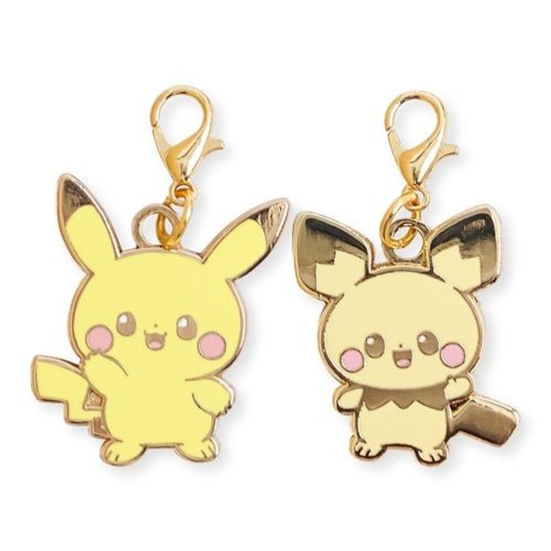 Pokemon Center Original PokePeace Metal Charm Set / Pikachu & Pichu