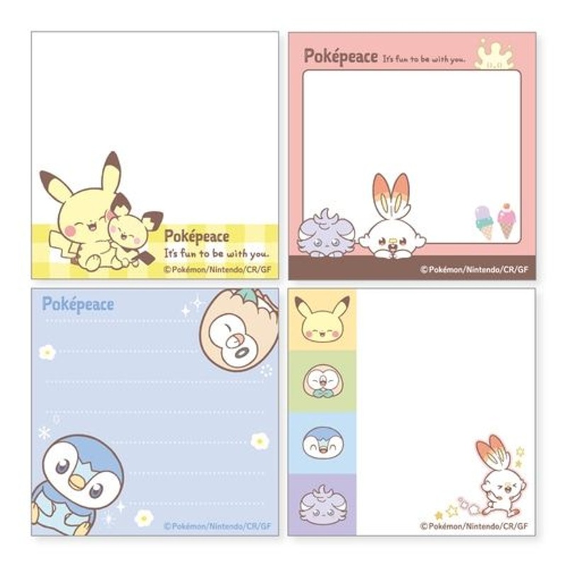 Pokemon Center Original Sticky Note Set A PokePeace