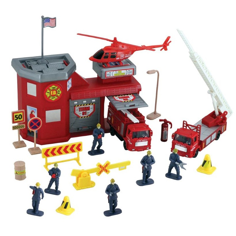 Fire Station Playset (20pcs) (Plastic/Die Cast)