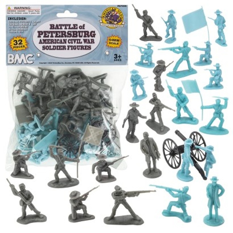 54mm American Civil War Battle of Petersburg Figure Playset (32pcs) (Bagged) (BMC Toys)
