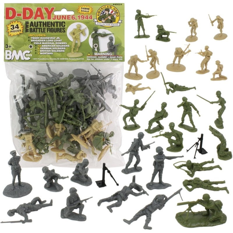 54mm D-Day Invasion of Normandy Figure Playset (34pcs) (Bagged) (BMC Toys)