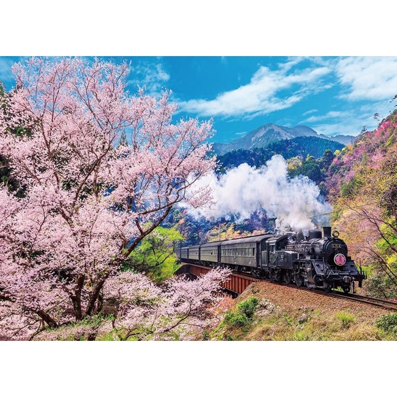 Beverly 600-006 Jigsaw Puzzle Oigawa Railway and Cherry Blossoms (600 Pieces)