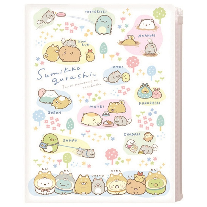 San-x Clear Holder 6+1 Sumikko Gurashi Play with Dogs White