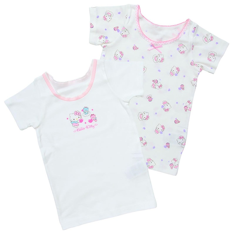 Sanrio Hello Kitty Kids Short-Sleeve Undershirt 2-Piece Set (90cm/2T)