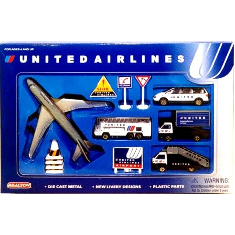 United Airlines Die Cast Playset (12pc Set)