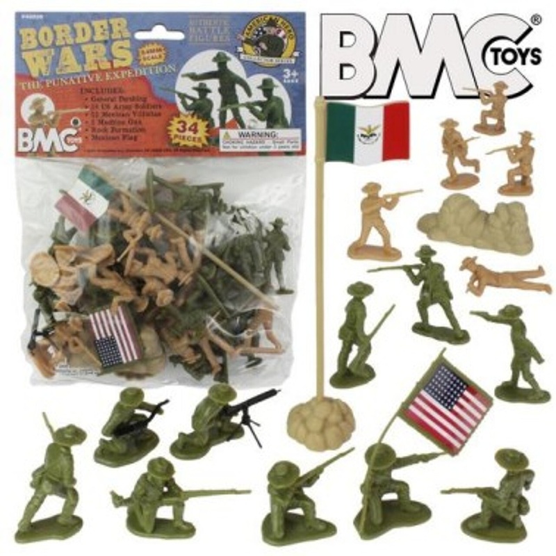 54mm Border Wars US Army & Mexican Villistas Figure Playset (34pcs) (Bagged) (BMC Toys)