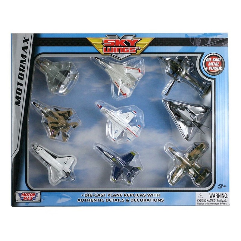 Sky Wings Modern Aircraft Playset (9pcs) (Die Cast)