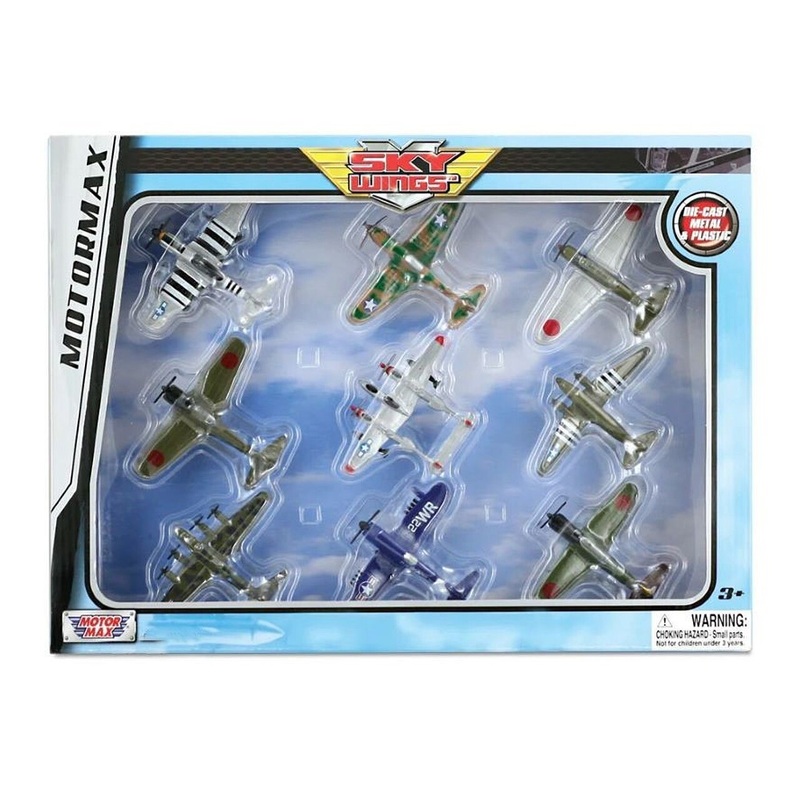 Sky Wings WWII Aircraft Playset (9pcs) (Die Cast)