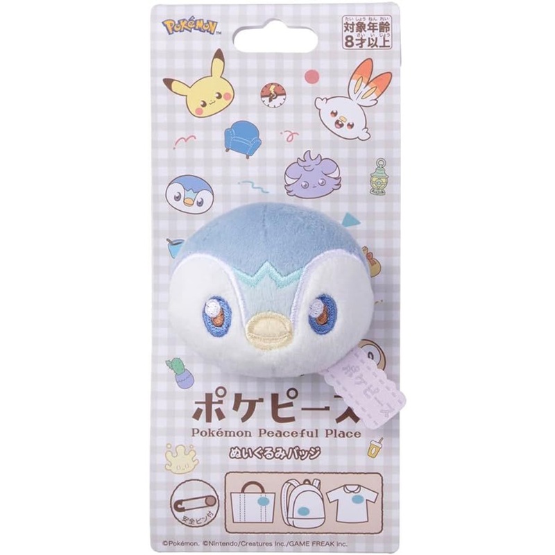 Takara Tomy Pokemon PokePeace Plush Badge Piplup
