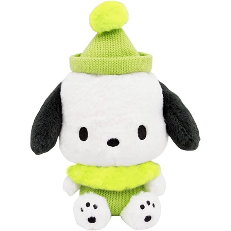 Nakajima Sanrio Plush Toy S Pochacco Wearing Knitted Cap