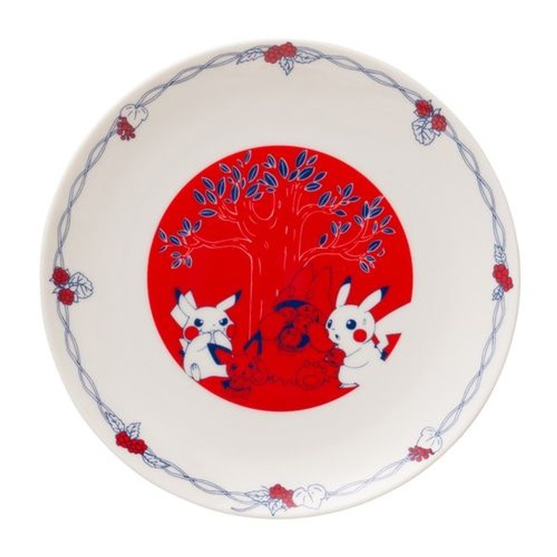 Pokemon Center Original Plate Red – Pikachu in the Forest