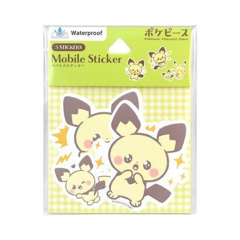 Pokemon Center Original PokePeace Mobile Sticker Pichu