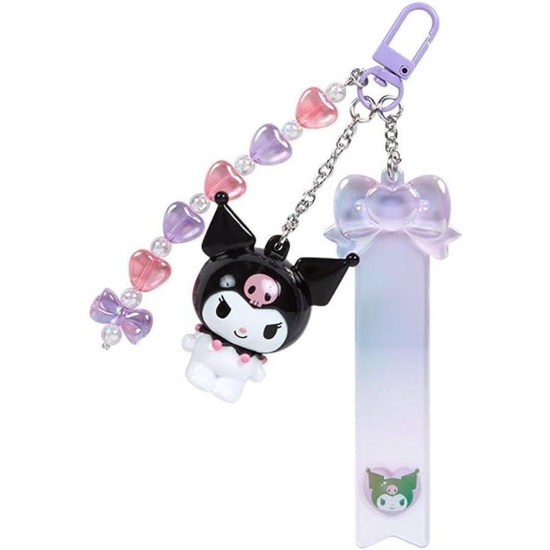 Sanrio Keychain Kuromi Ribbon Design (Clear and Puffy 3D)